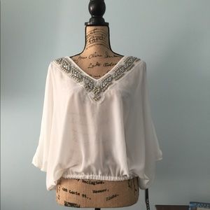 BRAND NEW White beaded blouse